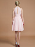 A-Line/Princess Chiffon Knee-Length Sleeveless Scoop Bridesmaid Dresses TPP0005275