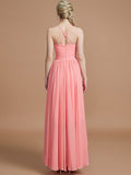 A-Line/Princess Halter Asymmetrical Sleeveless Chiffon Bridesmaid Dresses TPP0005582