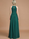 A-Line/Princess Chiffon Scoop Sleeveless Floor-Length Bridesmaid Dresses TPP0005219