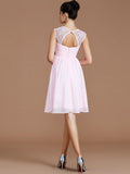 A-Line/Princess Sweetheart Sleeveless Lace Short/Mini Chiffon Bridesmaid Dresses TPP0005413