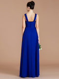 Empire Sweetheart Sleeveless Ruched Floor-Length Chiffon Bridesmaid Dresses TPP0005329