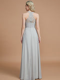 A-Line/Princess Sweetheart Sleeveless Ruched Floor-Length Chiffon Bridesmaid Dresses TPP0005051