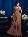 A-Line/Princess V-neck Pleats Sleeveless Long Chiffon Mother of the Bride Dresses TPP0007310