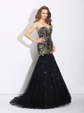 Trumpet/Mermaid Sweetheart Rhinestone Sleeveless Long Satin Dresses TPP0002455