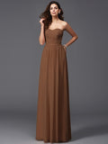 A-Line/Princess Sweetheart Pleats Sleeveless Long Chiffon Bridesmaid dresses TPP0005628