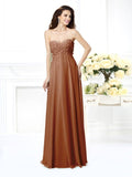 A-Line/Princess Sweetheart Sleeveless Long Chiffon Bridesmaid Dresses TPP0004267