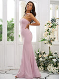 Sheath/Column Stretch Crepe Ruffles One-Shoulder Sleeveless Floor-Length Bridesmaid Dresses TPP0004901