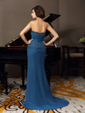 Trumpet/Mermaid Sweetheart Applique Sleeveless Long Chiffon Mother of the Bride Dresses TPP0007410