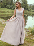 A-Line/Princess Chiffon Applique Sweetheart Sleeveless Floor-Length Bridesmaid Dresses TPP0004983