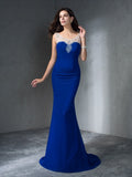 Trumpet/Mermaid Scoop Beading Sleeveless Long Chiffon Dresses TPP0002959