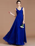 Empire Sweetheart Sleeveless Ruched Floor-Length Chiffon Bridesmaid Dresses TPP0005329