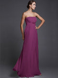 A-Line/Princess Strapless Sleeveless Beading Long Chiffon Bridesmaid Dresses TPP0005500