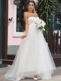 A-Line/Princess Tulle Ruffles Sweetheart Sleeveless Sweep/Brush Train Wedding Dresses TPP0006504