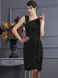 Sheath/Column Sleeveless Applique Short Taffeta Bridesmaid Dresses TPP0005248