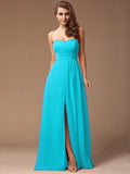 Sheath/Column Sweetheart Sleeveless Long Ruffles Chiffon Bridesmaid Dresses TPP0005183