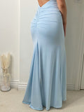 Trumpet/Mermaid Halter Sleeveless Floor-Length Spandex Dresses TPP0004433