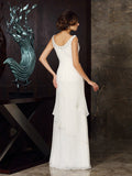 Sheath/Column Scoop Beading Sleeveless Long Chiffon Mother of the Bride Dresses TPP0007139