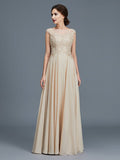 A-Line/Princess Scoop Sleeveless Ruffles Chiffon Floor-Length Mother of the Bride Dresses TPP0007103