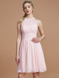 A-Line/Princess Chiffon Knee-Length Sleeveless Scoop Bridesmaid Dresses TPP0005275