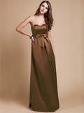 Sheath/Column Sweetheart Sleeveless Long Bowknot Satin Bridesmaid Dresses TPP0005678