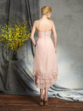 A-Line/Princess Strapless Applique Sleeveless Short Chiffon Mother of the Bride Dresses TPP0007203