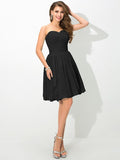 A-Line/Princess Sweetheart Pleats Sleeveless Short Chiffon Bridesmaid Dresses TPP0005491