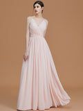 A-Line/Princess Spaghetti Straps Sleeveless Floor-Length Ruched Chiffon Bridesmaid Dresses TPP0005507