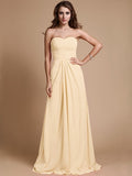 A-Line/Princess Sweetheart Sleeveless Ruffles Chiffon Long Bridesmaid Dresses TPP0005380