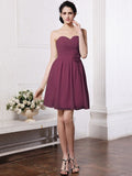 A-Line/Princess Sweetheart Sleeveless Pleats Hand-Made Flower Chiffon Bridesmaid Dresses TPP0005875