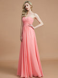 A-Line/Princess Sweetheart Sleeveless Floor-Length Chiffon Bridesmaid Dresses TPP0005518