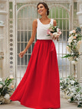 A-Line/Princess Chiffon Ruffles Scoop Sleeveless Floor-Length Bridesmaid Dresses TPP0004949