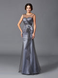 Sheath/Column Scoop Beading Sleeveless Long Net Mother of the Bride Dresses TPP0007301