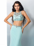 Trumpet/Mermaid Scoop Beading Sleeveless Long Chiffon Two Piece Dresses TPP0003506