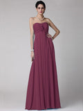 Sheath/Column Strapless Sleeveless Ruffles Long Chiffon Bridesmaid Dresses TPP0005816