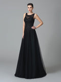 A-Line/Princess Straps Beading Sleeveless Long Net Mother of the Bride Dresses TPP0007280