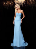 Trumpet/Mermaid Sweetheart Rhinestone Sleeveless Long Chiffon Dresses TPP0003792