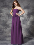 A-line/Princess Sweetheart Ruffles Sleeveless Long Chiffon Bridesmaid Dresses TPP0005803