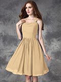 A-line/Princess Straps Ruffles Sleeveless Short Chiffon Bridesmaid Dresses TPP0005517