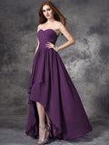 A-line/Princess Sweetheart Ruffles Sleeveless High Low Chiffon Bridesmaid Dresses TPP0005145