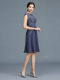 A-Line/Princess Scoop Chiffon Sleeveless Beading Knee-Length Mother of the Bride Dresses TPP0007065