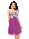 A-Line/Princess Sweetheart Rhinestone Sleeveless Short Chiffon Cocktail Dresses TPP0004123