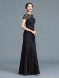 Trumpet/Mermaid Scoop Short Sleeves Lace Floor-Length Mother of the Bride Dresses TPP0007311