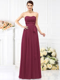 A-Line/Princess Strapless Sash/Ribbon/Belt Sleeveless Long Chiffon Bridesmaid Dresses TPP0005731