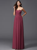 A-Line/Princess Sweetheart Pleats Sleeveless Long Chiffon Bridesmaid dresses TPP0005628