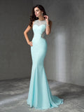 Trumpet/Mermaid Jewel Beading Sleeveless Long Chiffon Dresses TPP0003946