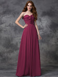 A-line/Princess Sweetheart Ruffles Sleeveless Long Chiffon Bridesmaid Dresses TPP0005598