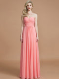 A-Line/Princess Sweetheart Sleeveless Floor-Length Chiffon Bridesmaid Dresses TPP0005518