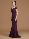 A-Line/Princess Bateau Sleeveless Floor-Length Lace Chiffon Bridesmaid Dresses