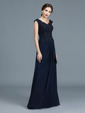 A-Line/Princess V-neck Ruffles Floor-Length Chiffon Sleeveless Mother of the Bride Dresses TPP0007258