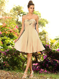 A-Line/Princess Sweetheart Pleats Sleeveless Short Chiffon Bridesmaid Dresses TPP0005549